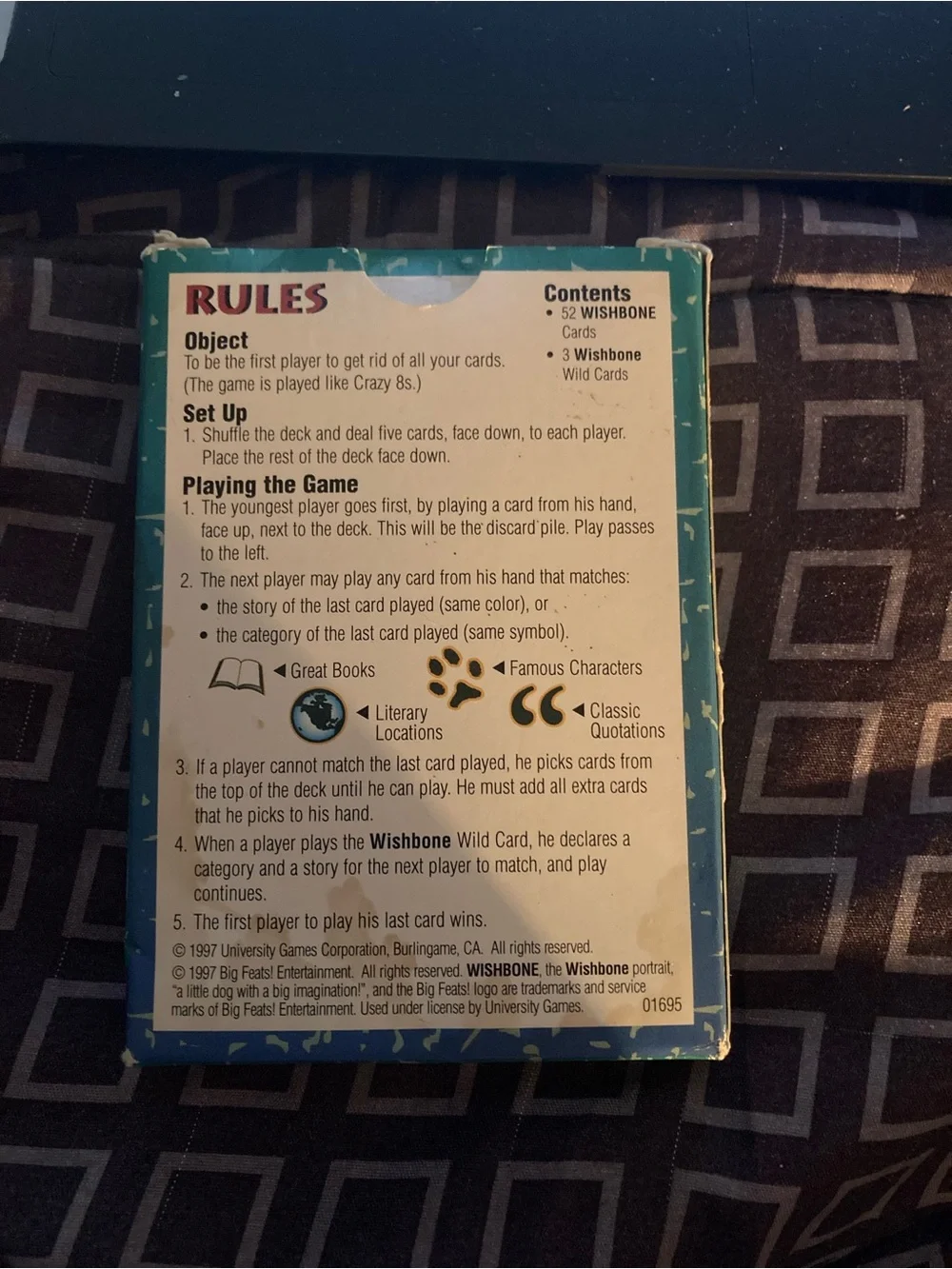 Wishbone Card Game – Teal Card Game for Kids rare game
